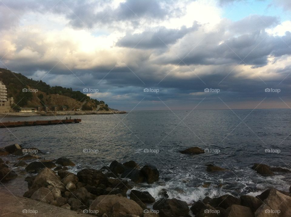 Water, Sunset, Beach, No Person, Sea