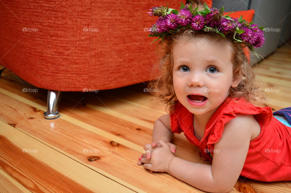 Sweet girl with flower crown