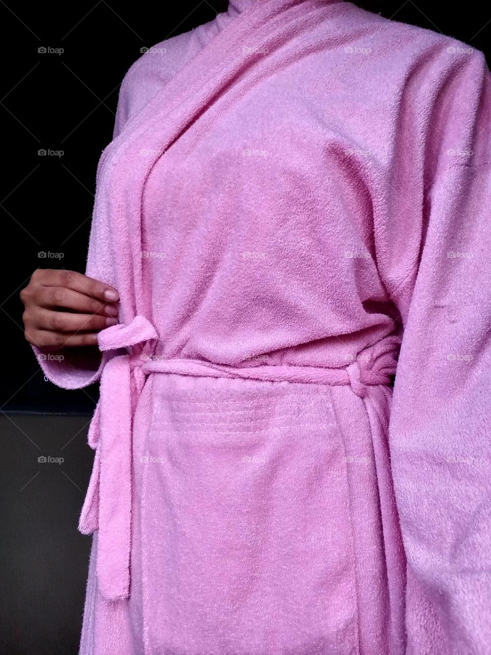 Barbie style pink cotton bathrobe