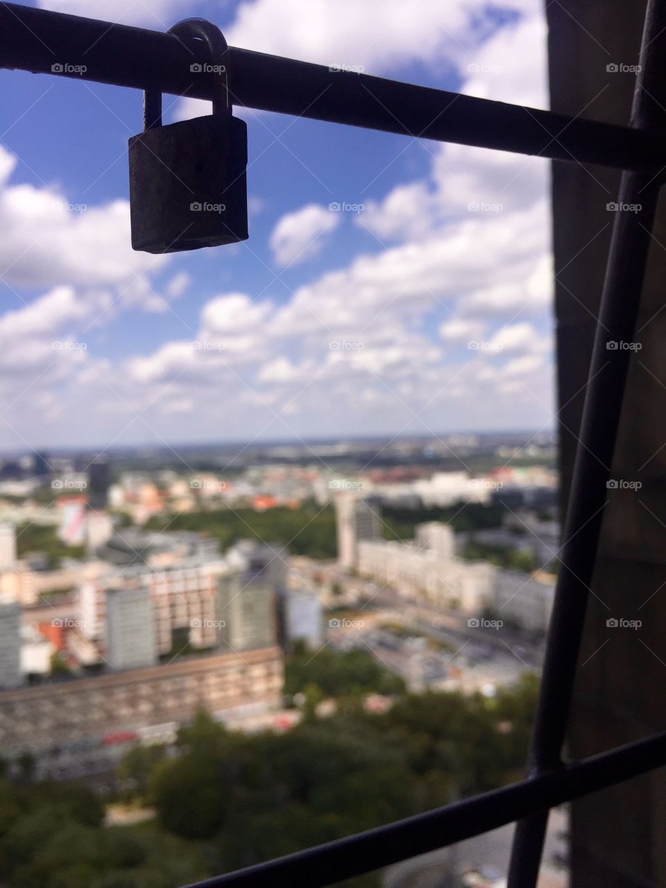 A lock on a viewing terrace