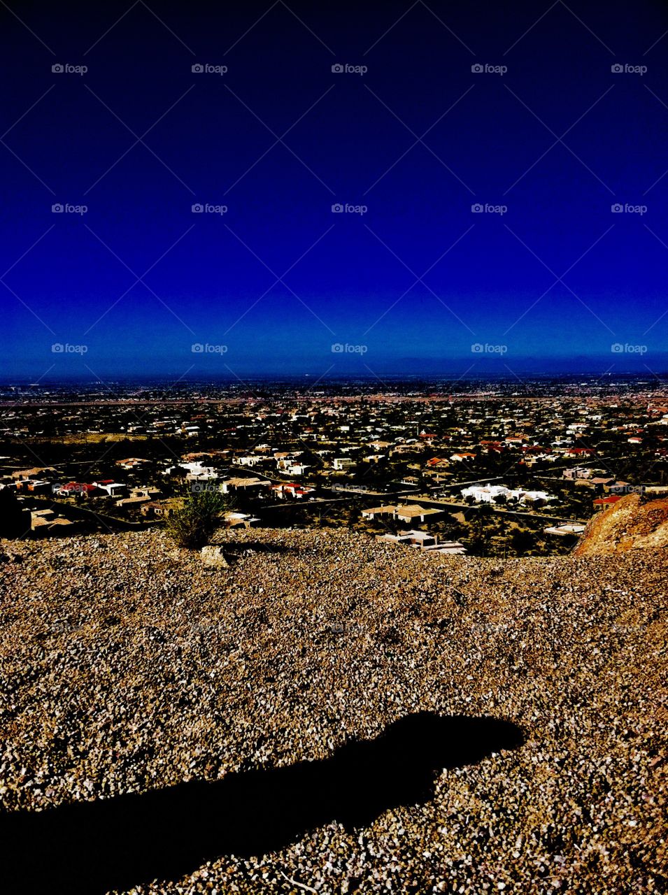 Blue sky desert landscape 