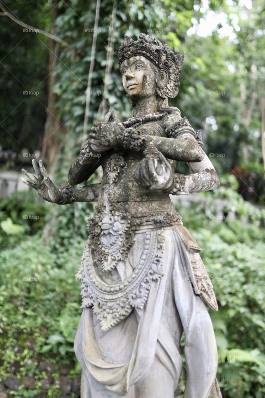 Views at a beautiful Hindu water temple in Bali, Indonesia at midday. 