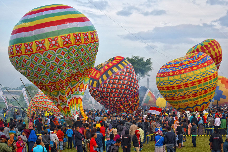 the festive Java balloon festival in Sapos Wonosobo Indonesia