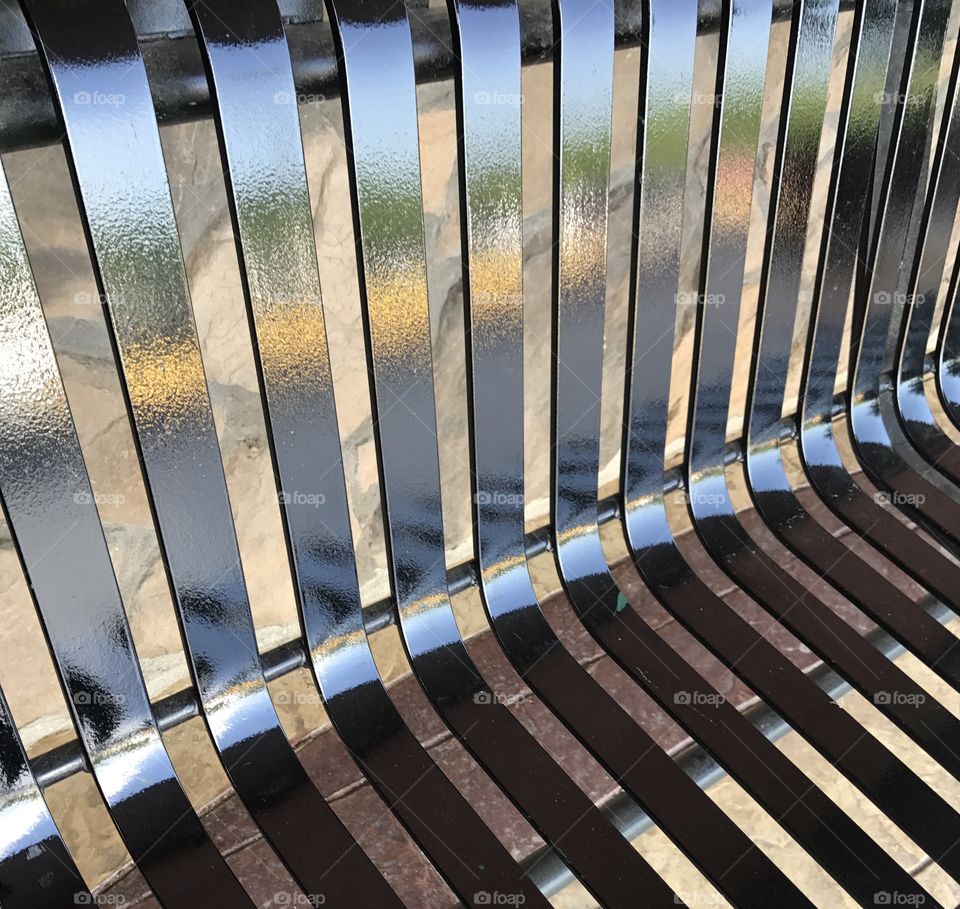 Close-Up Metal Bench