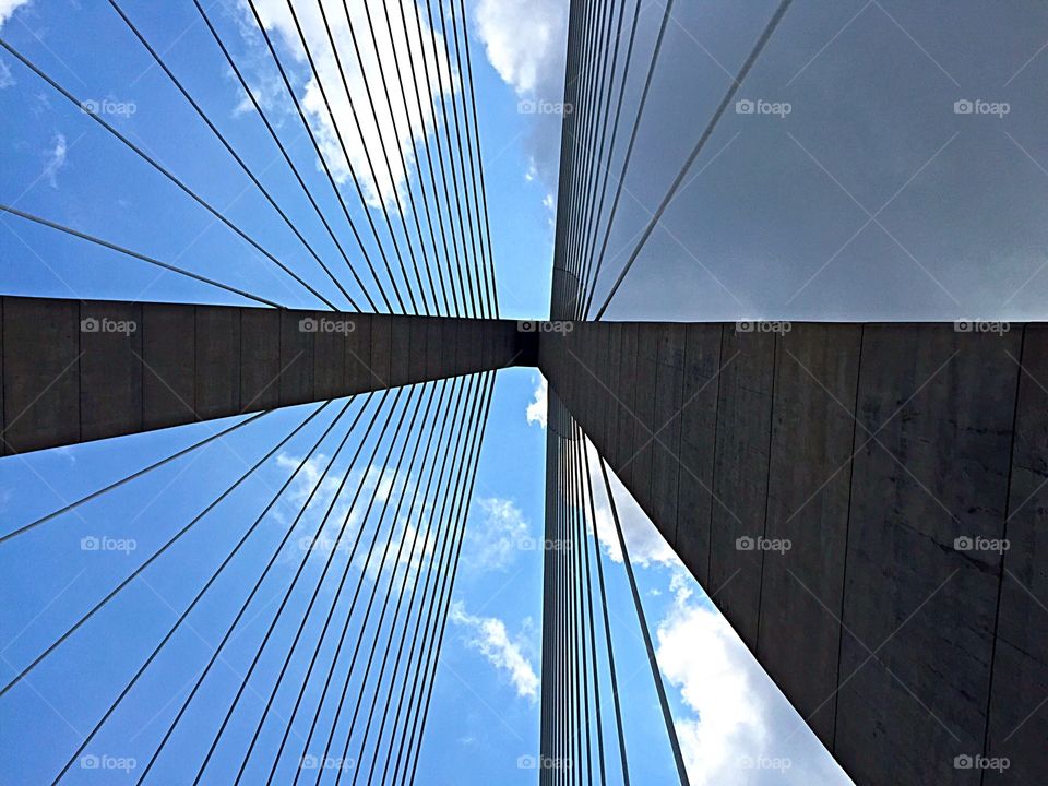 Climb. Looking to the sky under the Arthur Ravenel Bridge