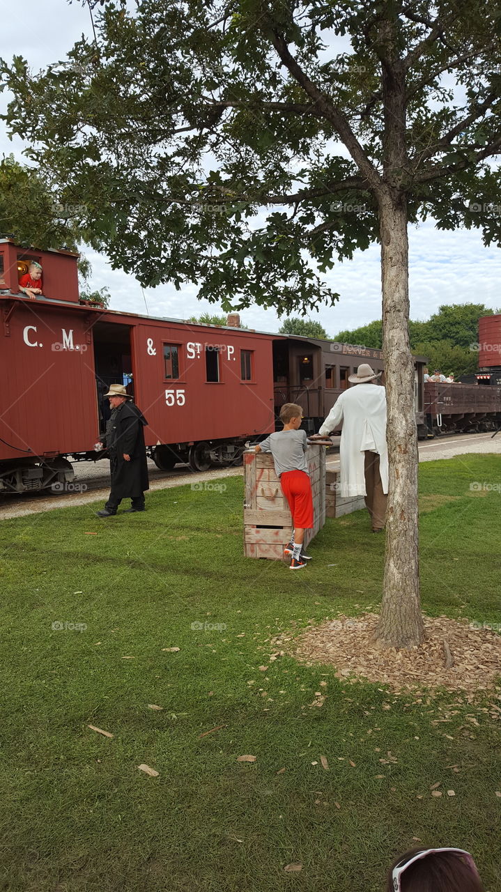 train  robbery reenactment