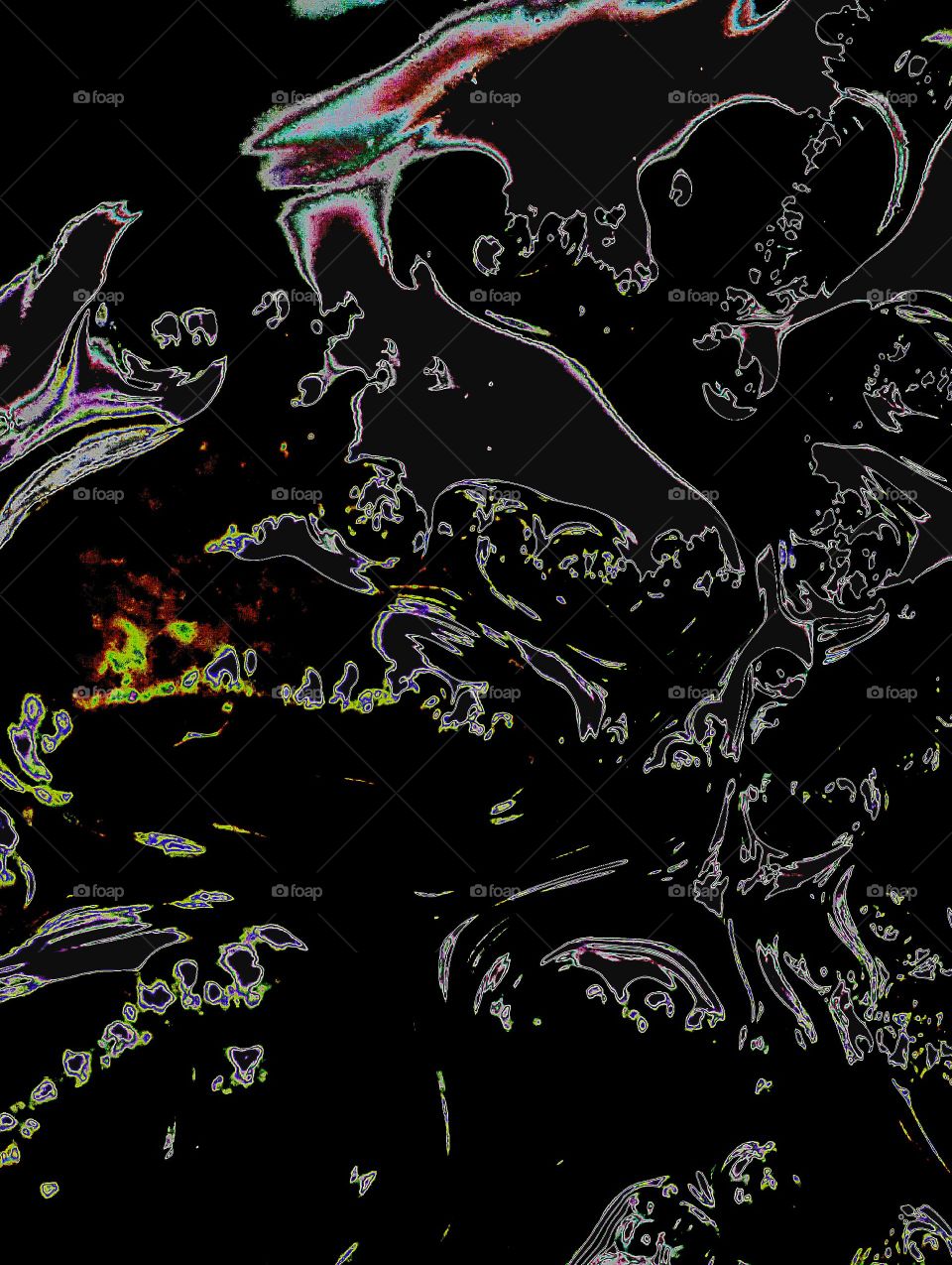 Puddles on rough stone