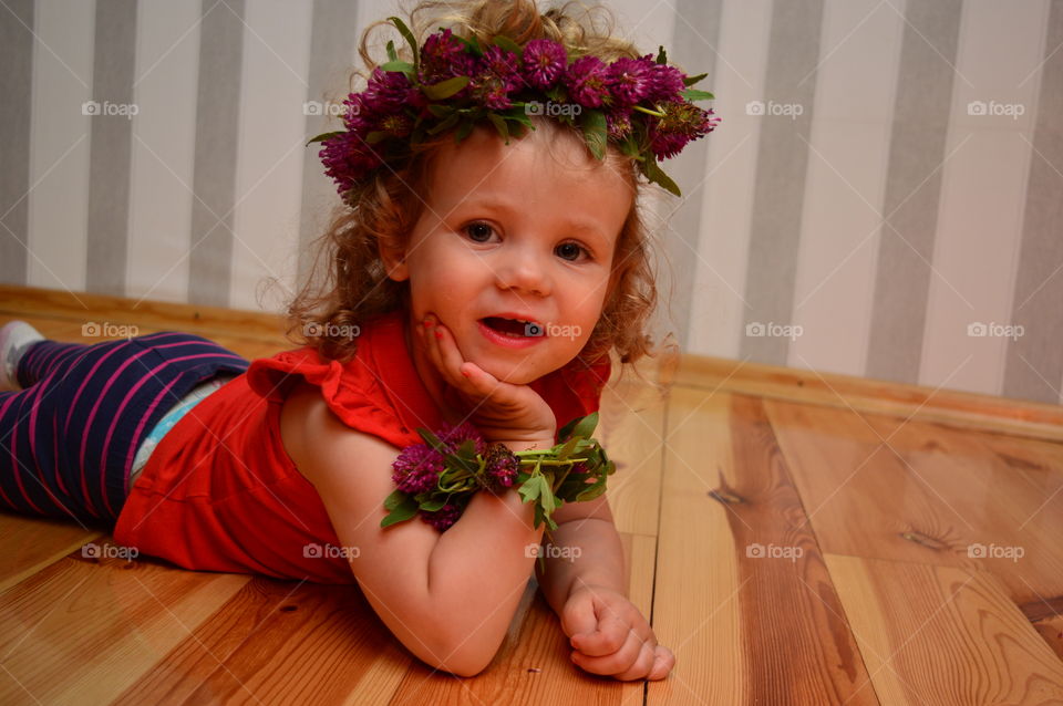 Sweet girl with flower crown