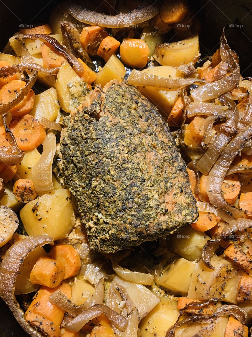 Pork roast and vegetables 