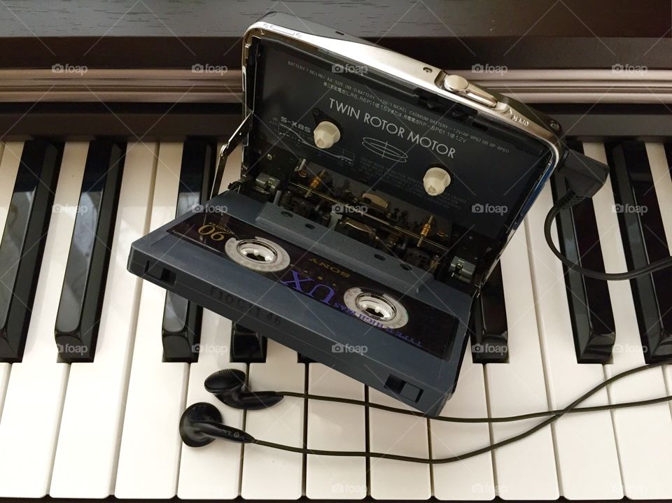 Cassette Player on Piano