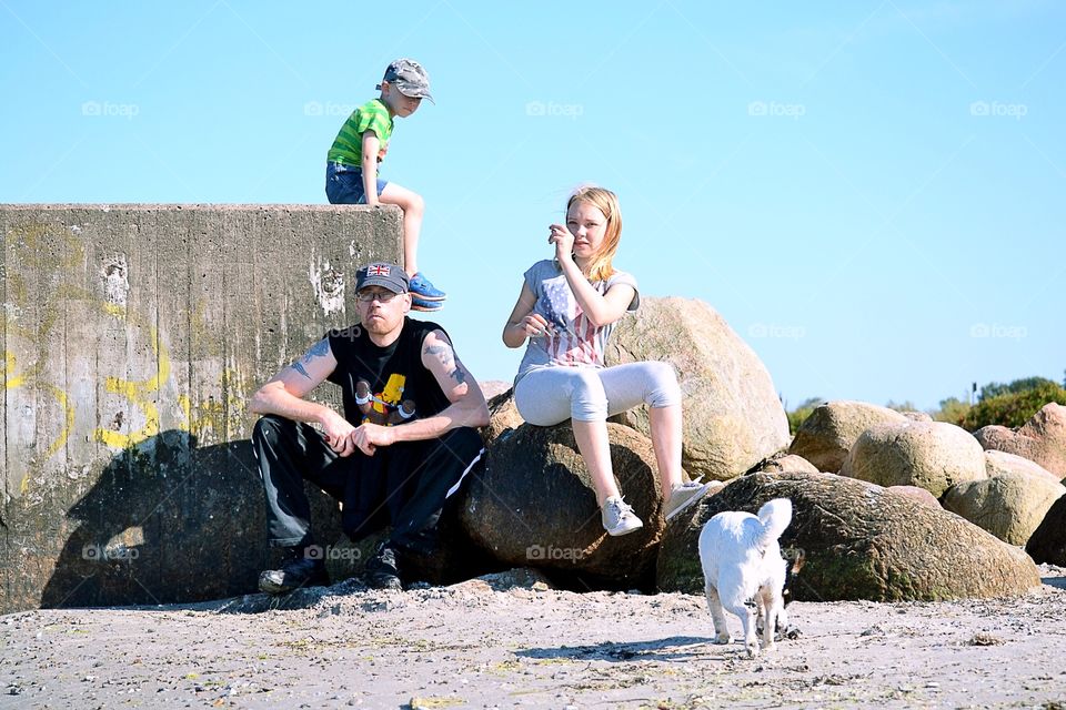 Family at the beach