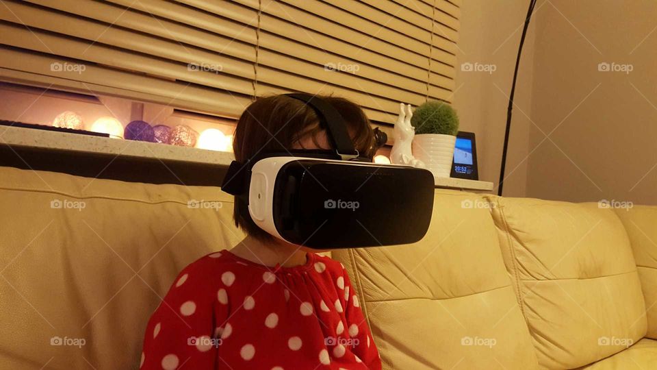 Julia exploring virtual reality
