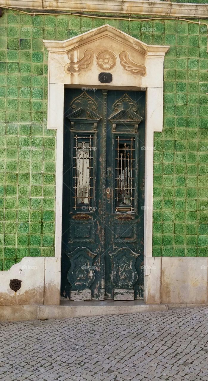 old door . old wooden door in Portugal 