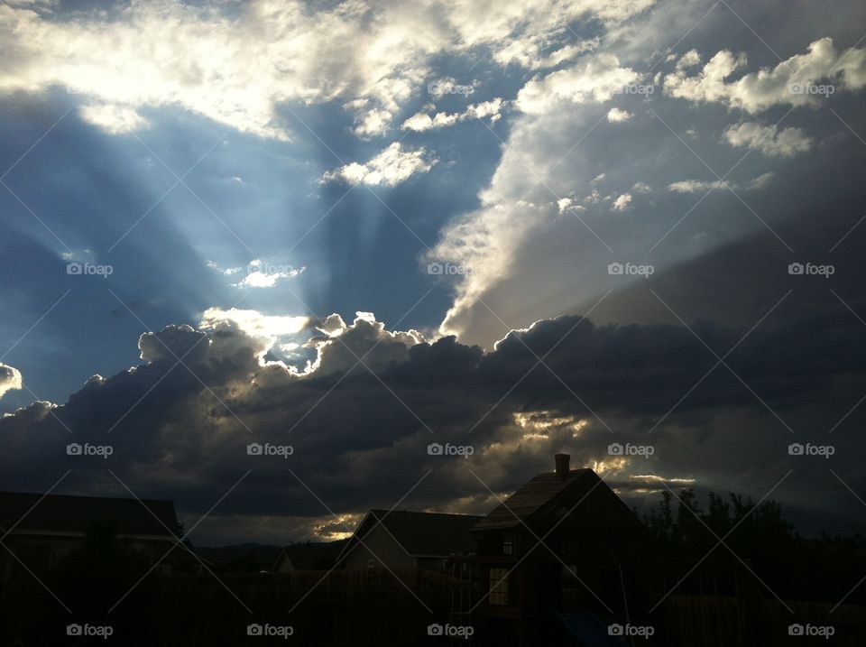 Sunset with sun rays