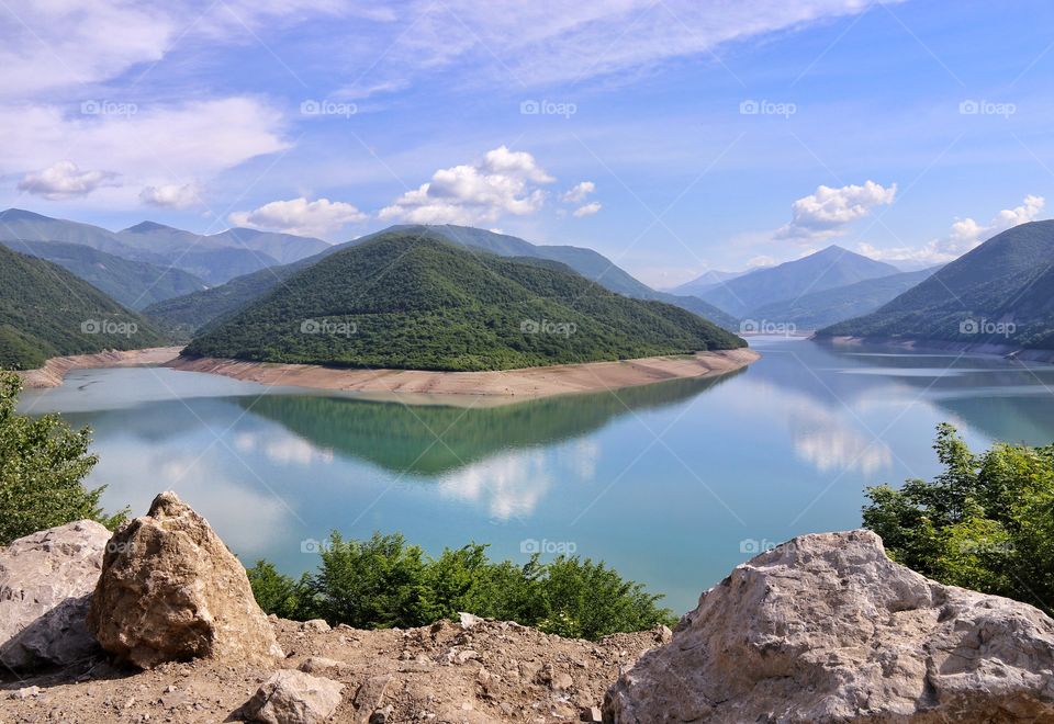  
View of the reservoir and mountains