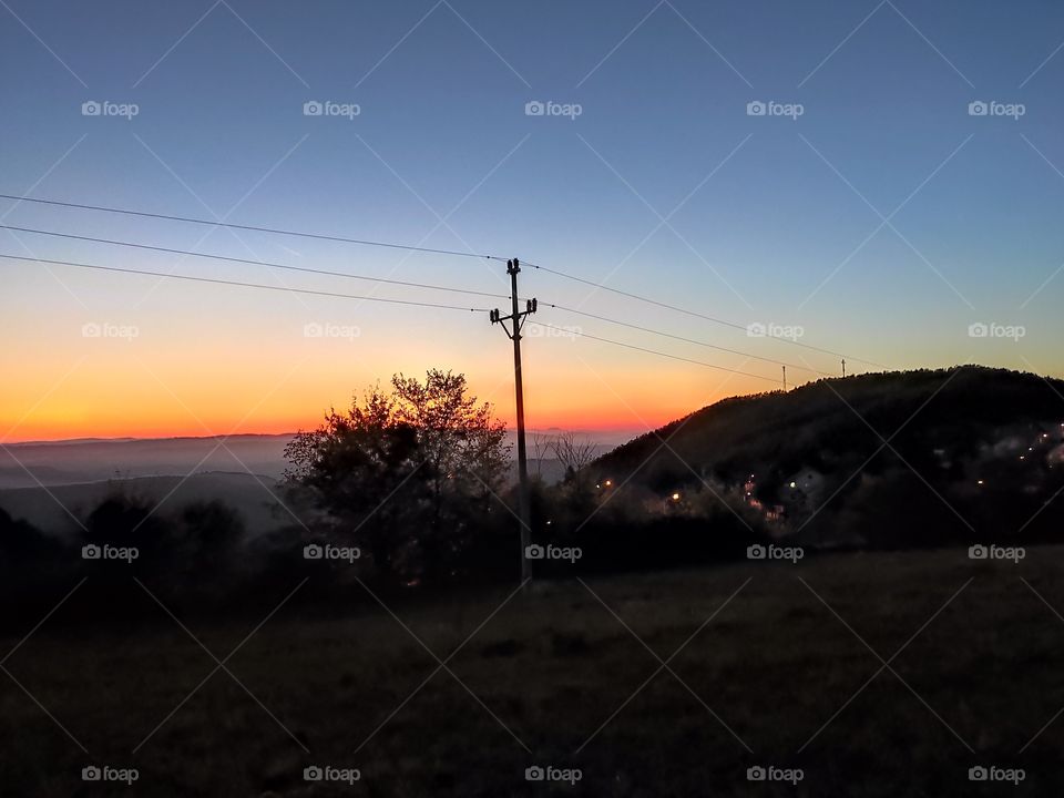 Sunset near mountain Rudnik Serbia