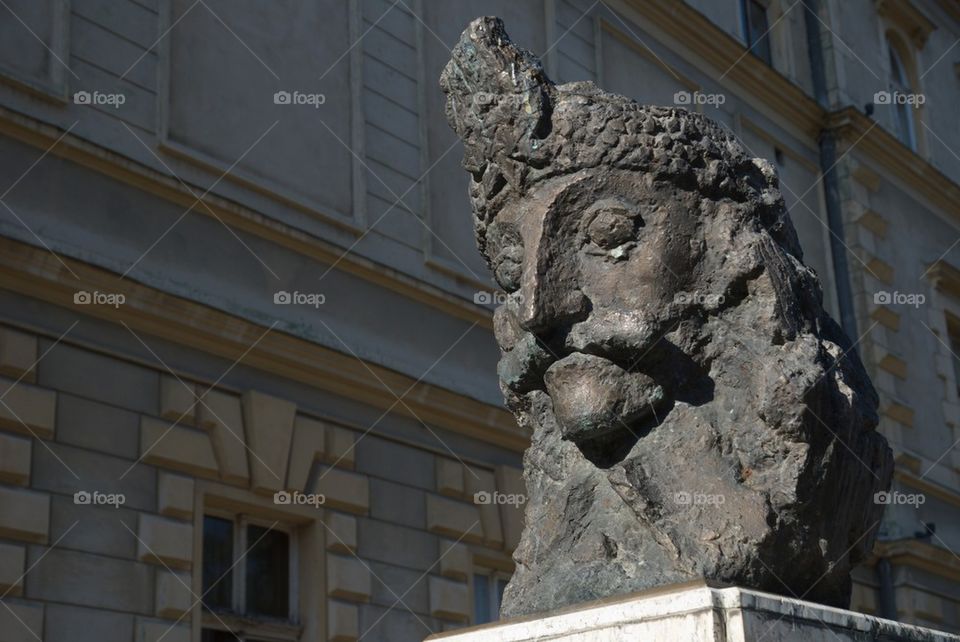 Count Dracula's bronze bust, Sighisoara, Transylvania