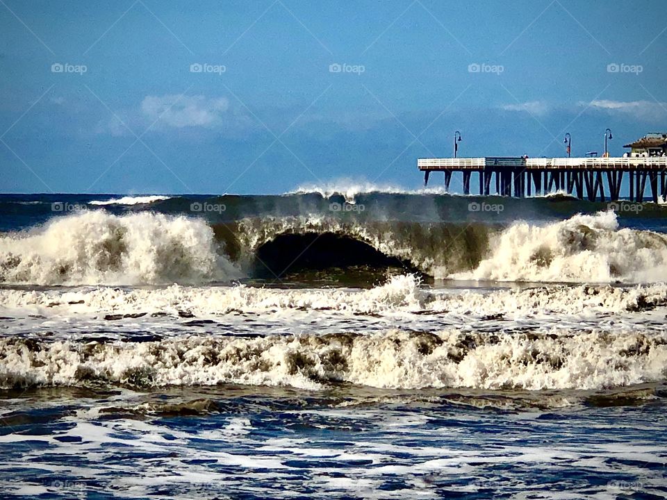 Moods of Weather Foap Mission! Massive Stormy Waves At Southern California Pier!