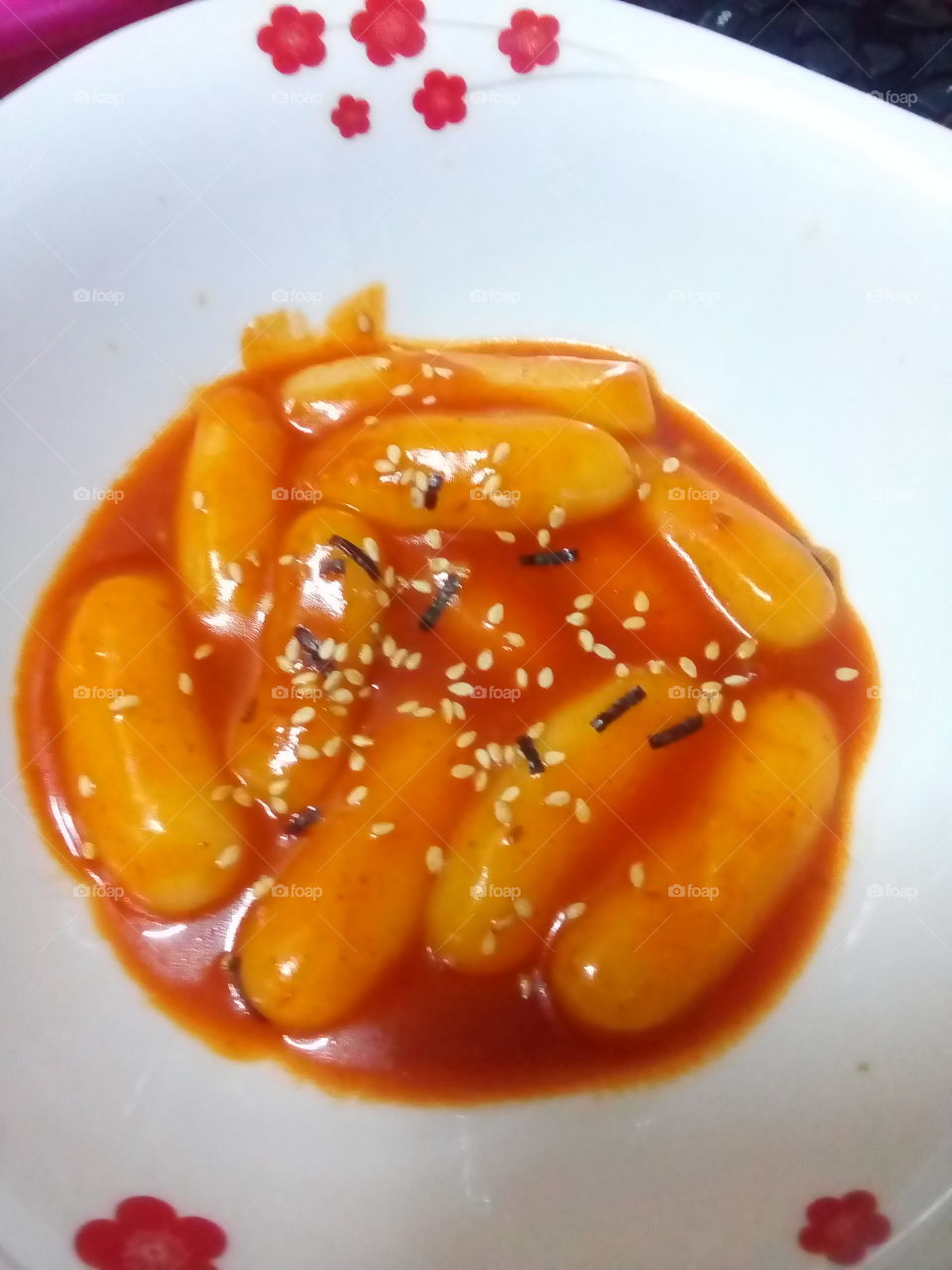 spicy rice cake . one of korean food.