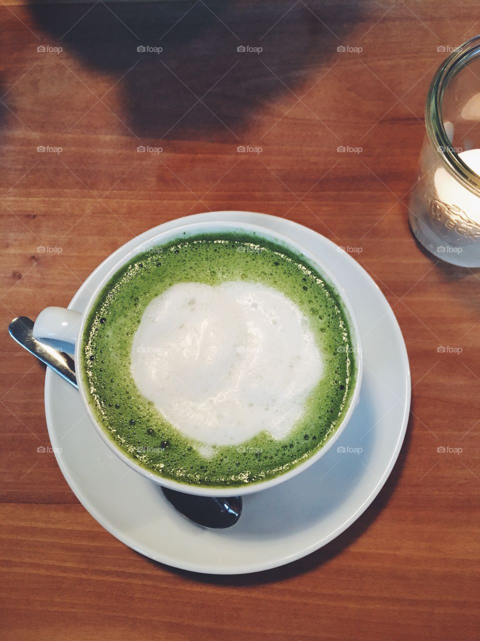 Green matcha latte