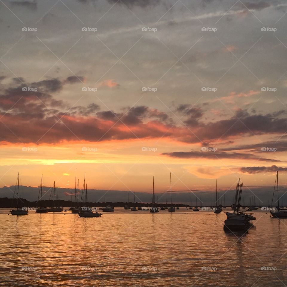 Long Island sunset. Taken at Port Jefferson on Long Island just before the sun went down. 