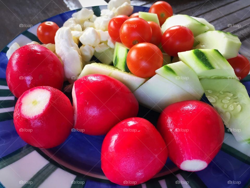 Plate of fresh veggies