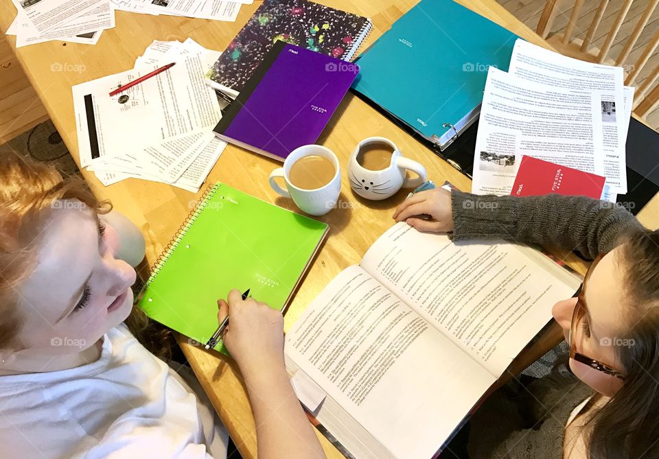 Friends at Table Studying