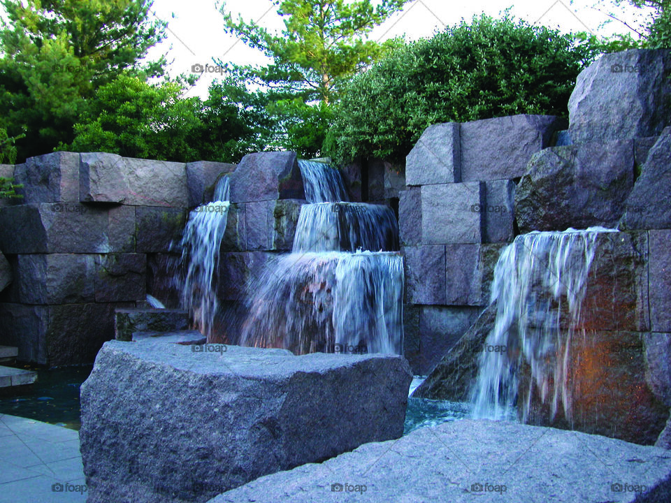 Water fall structure at FDR Memorial, Washington DC
