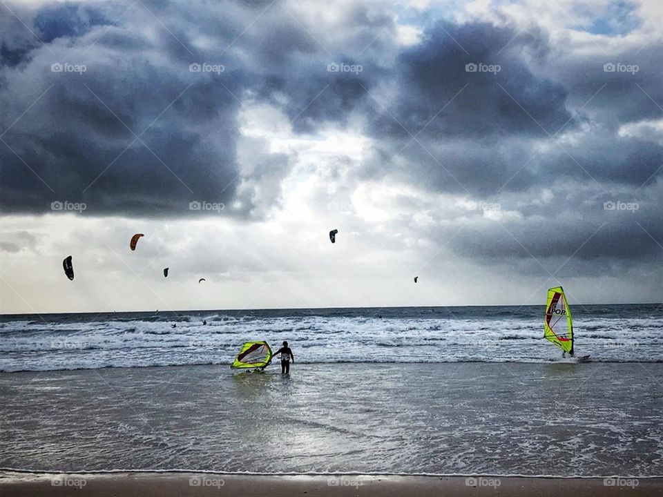 Sea sports in the middle of the summer.