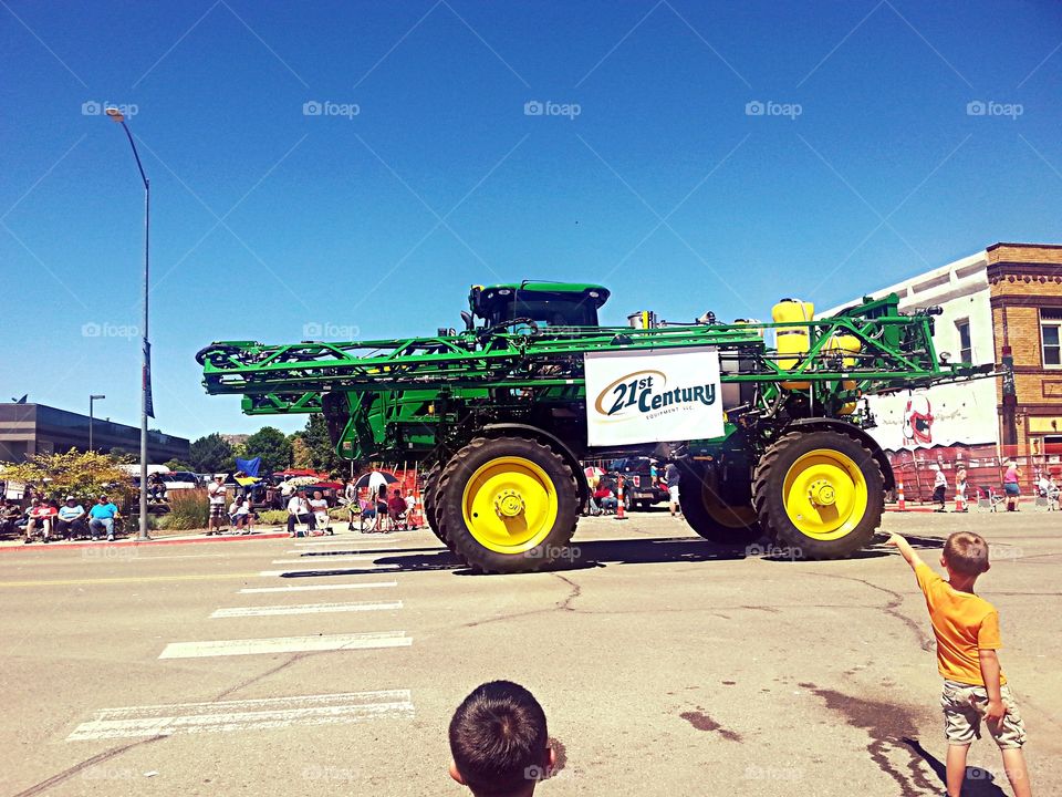 Farm tractor. Ranch tools