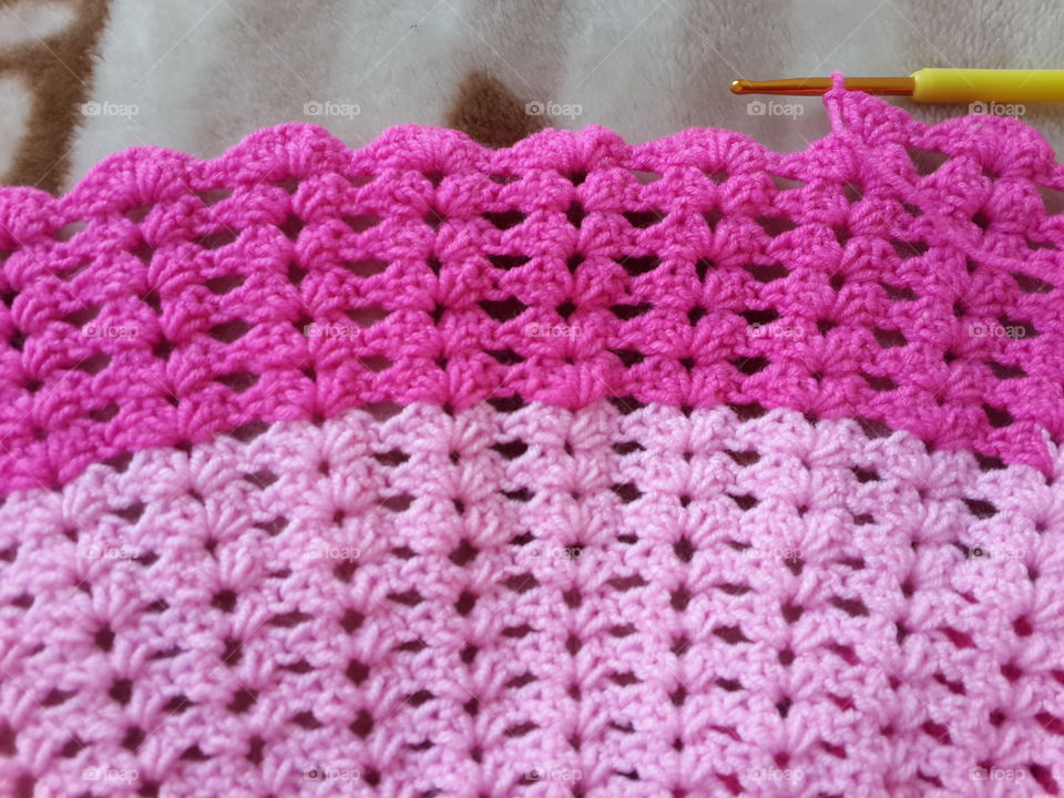 pinky. My crocheting