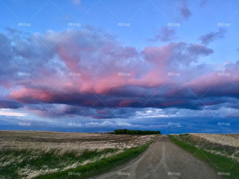 Pink sky at night 