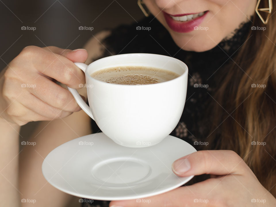Girl drinking coffee 