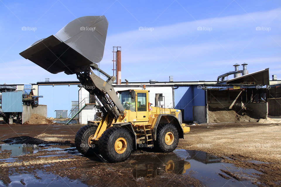 Yellow bulldozer