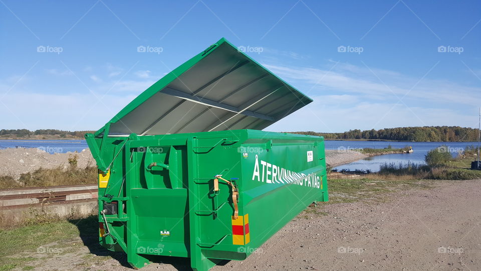 Recykling. garbage container