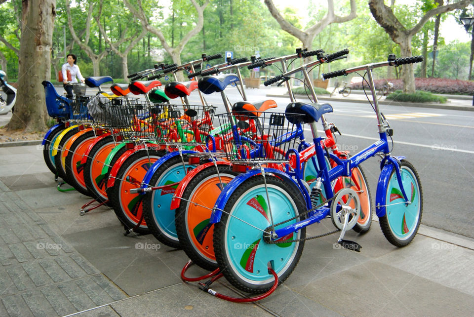 bicycle colorful lock rent by cate