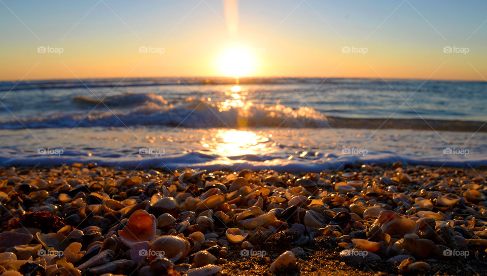 View of sunrise at beach