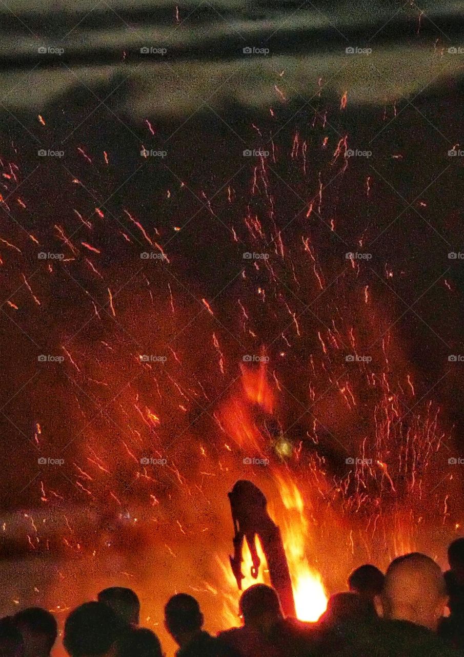 Burning of a viking boat