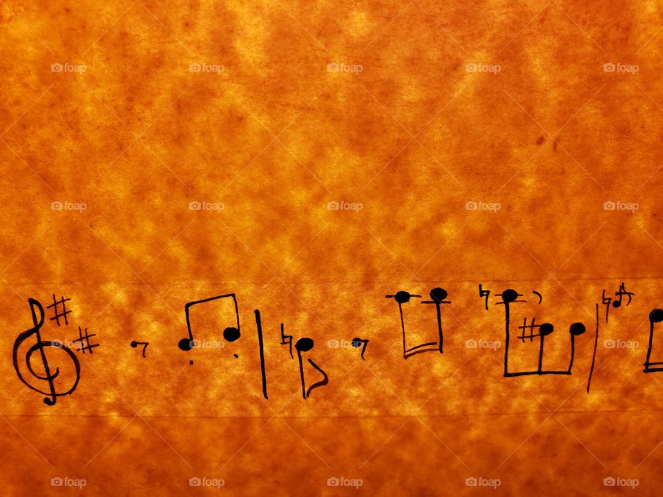 Picture of hand drawn musical notes