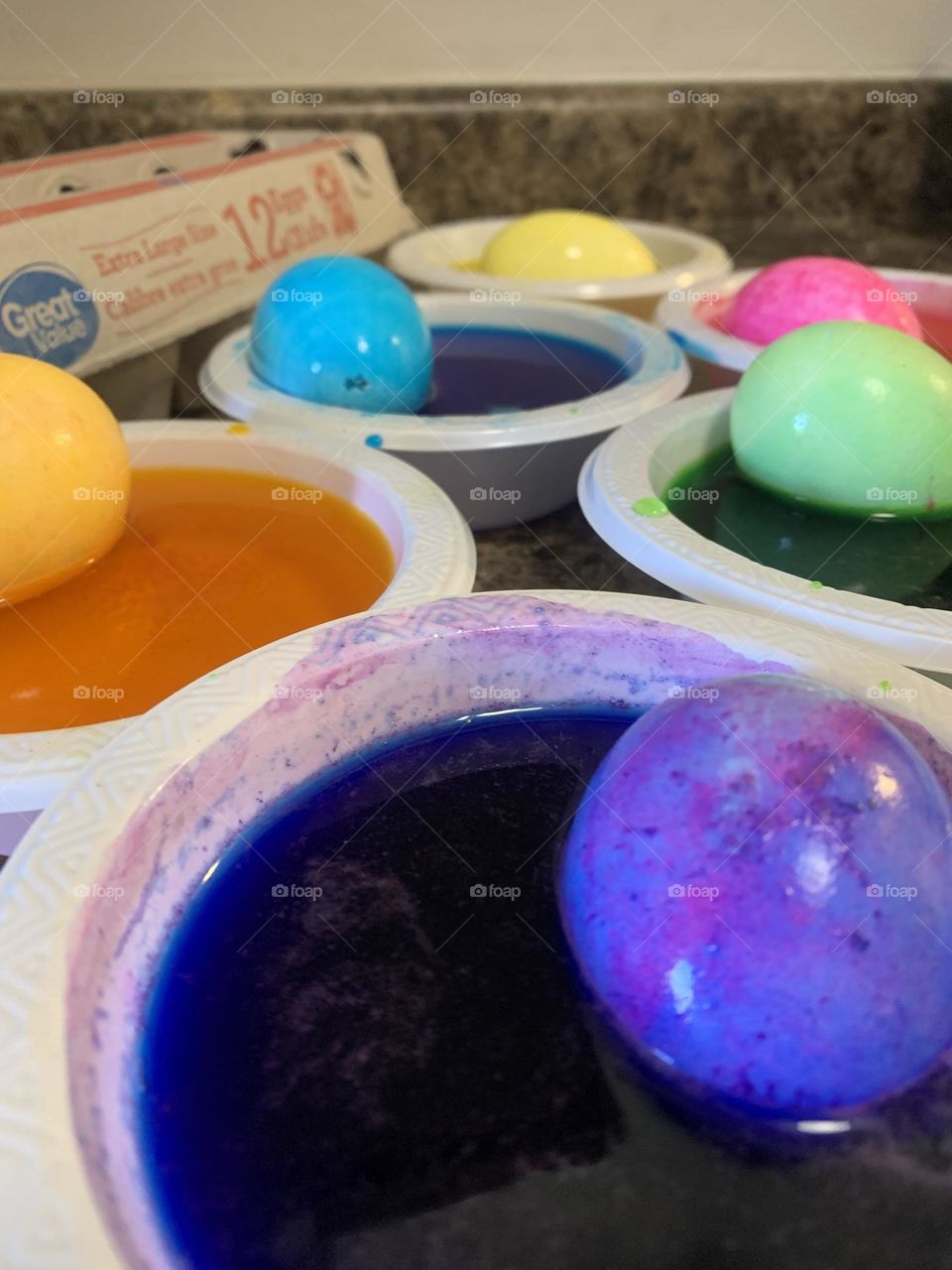 Dying Easter eggs