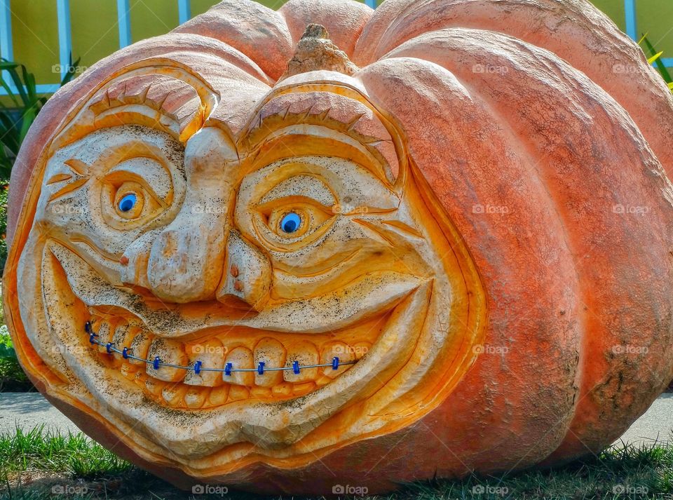 Expertly Carved Giant Jack O'Lantern