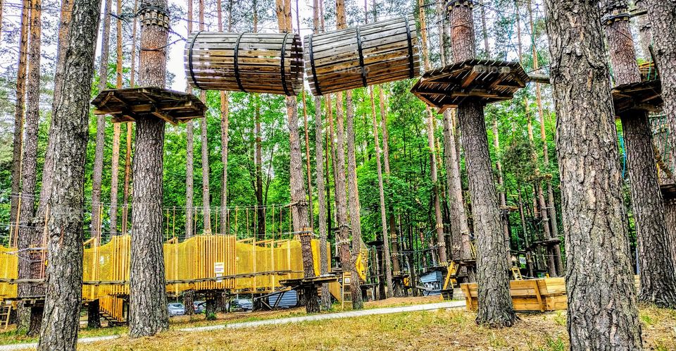 Everything for children's games in a forest glade. (Lithuania, 2019).