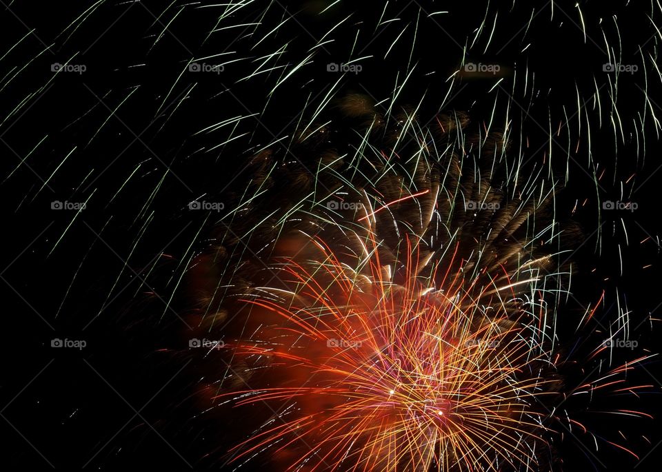 Playing with light, light trails, fireworks, zoom lens 