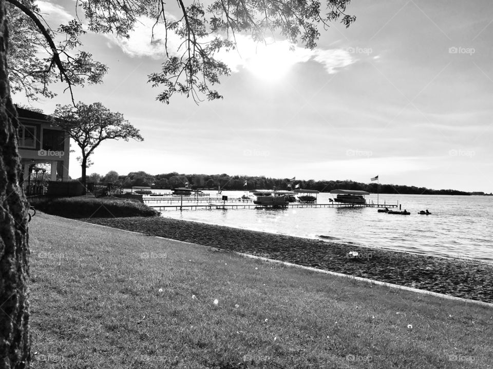 Black and white photo of beautiful afternoon spent at the beach on a gorgeous late spring day!! 