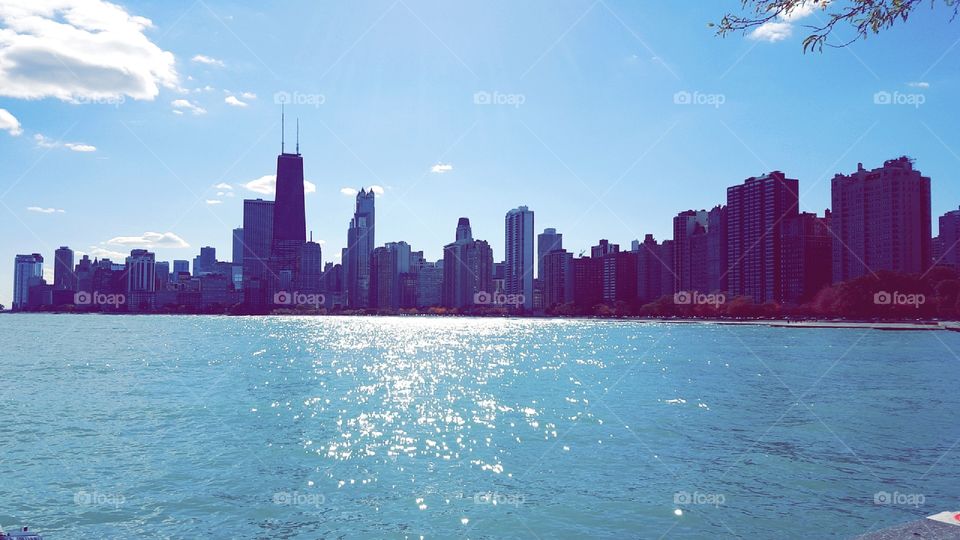Lake view looking at Chicago! Beautiful day!