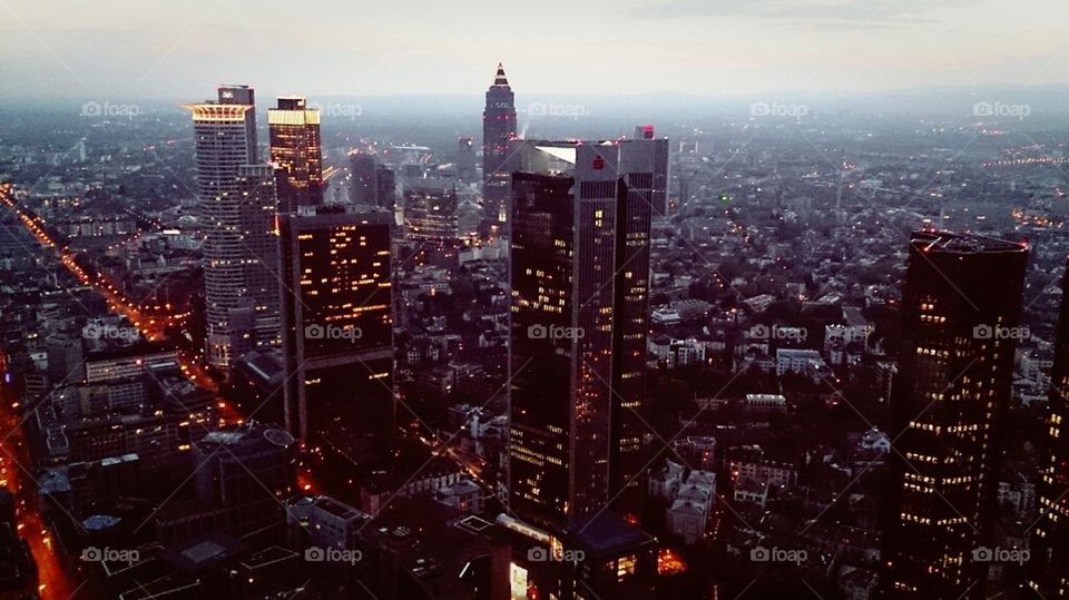 sunset over Frankfurt