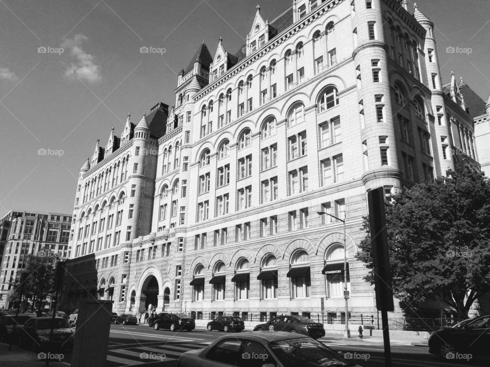 black and white building DC