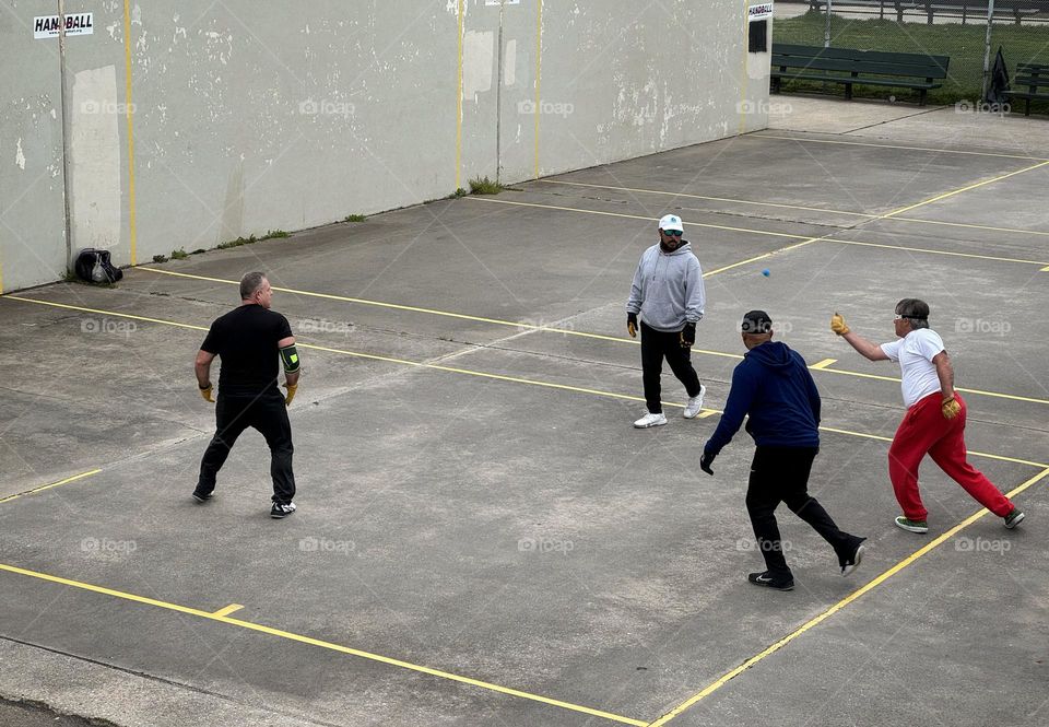 Handball players in a Brooklyn park