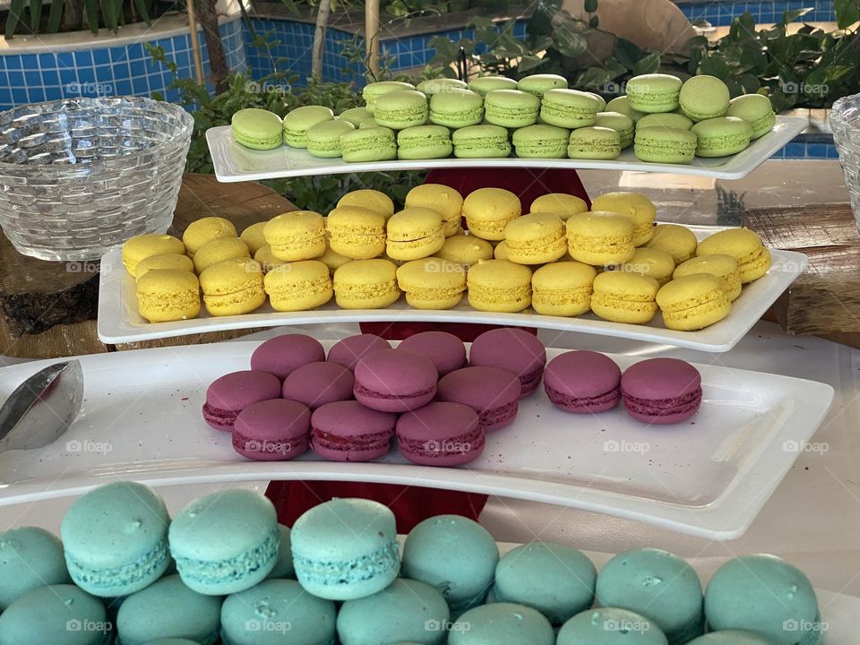 Delicious colourful macaroni 