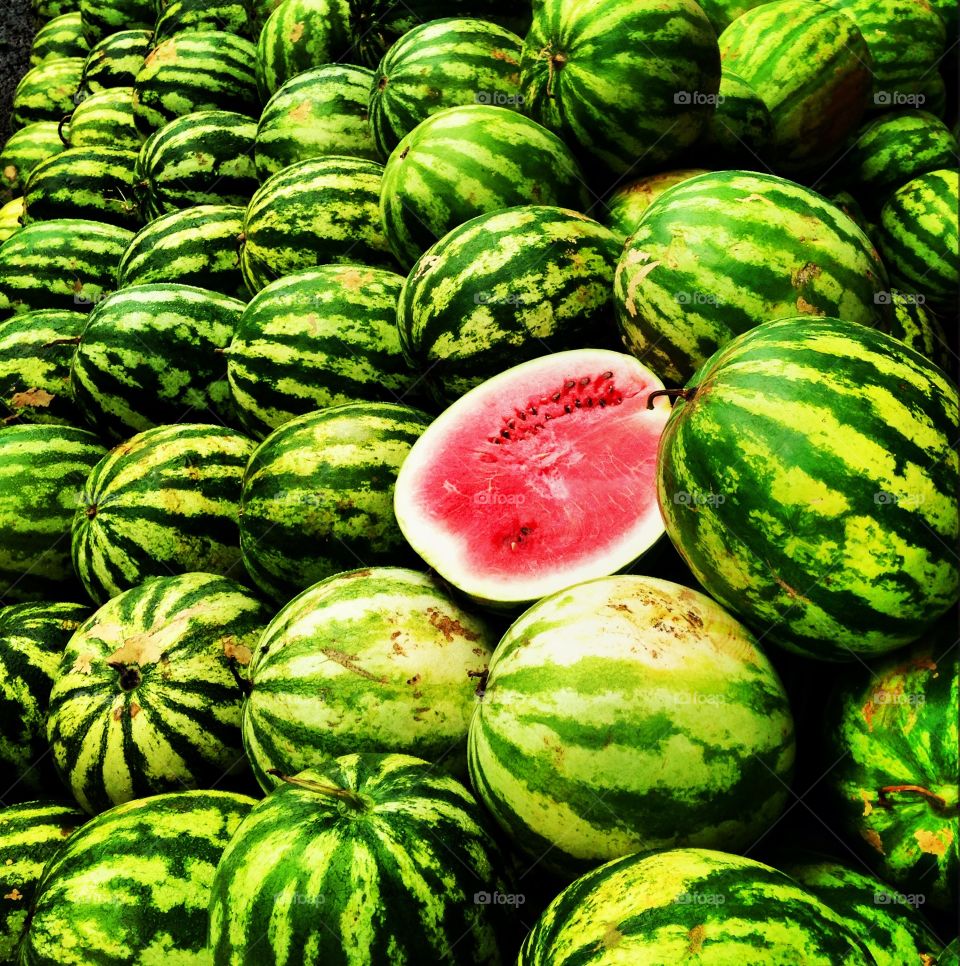 watermelons in a street market